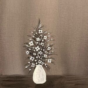 Elegant Black and White Floral Canvas Art